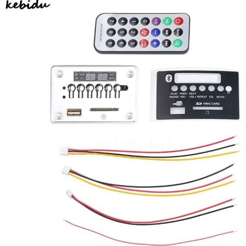 Kebidu Car Bluetooth USB MP3 Decoder Board MP3 Player Integrated Hands-free Module Remote Control Aux FM For Radio for Car