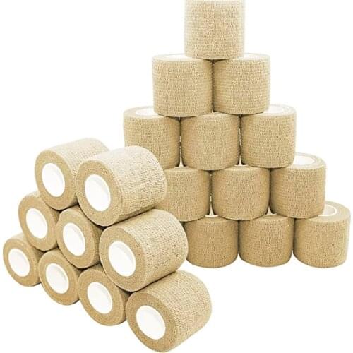 24 Rolls Pure Color non-woven Self Adhesive Bandage Sports Tape Finger Joints Medical First Aid Kit Pet Vet Wraps 5cm*4.5m