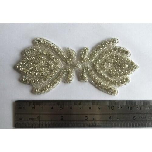 Free Shipping Wholesale 20 pcs/lot 5.2'' Rhinestone Applique for Wedding Gown Bridal Sash Evening Wear LSAP073007