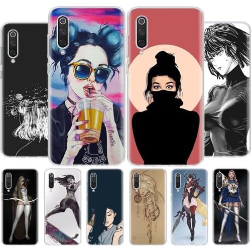 Cute Cartoon Statue Abstract Art Painted Phone Case For Xiaomi MI 8 9 10 5X 6X A1 A2 A3 CC9E 9T NOTE10 Pro Lite Cover Coque soft