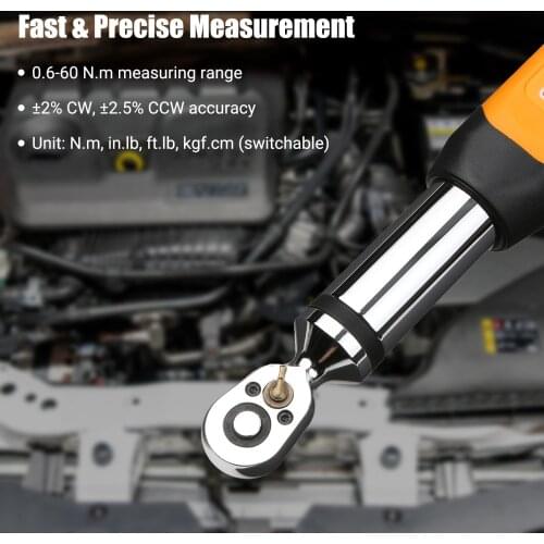 KKmoon 3/8 Inch Digital Torque Wrench Electronic Torque Wrench with Buzzer LCD Alarm (0.6-60 N.m/0.3-30 N.m)