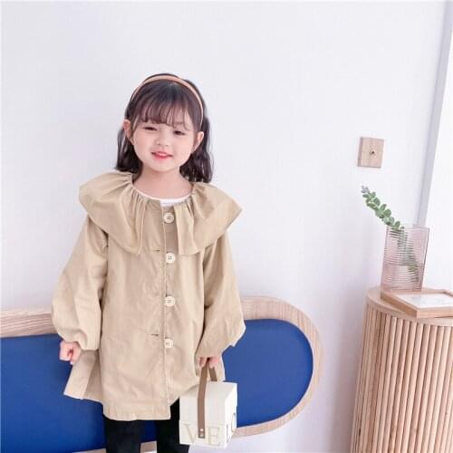 Girls Babys Kids Windbreaker Coat Jacket Outwear 2021 Solid Spring Autumn Overcoat Top Formal Beach Cardigan Childrens Clothin