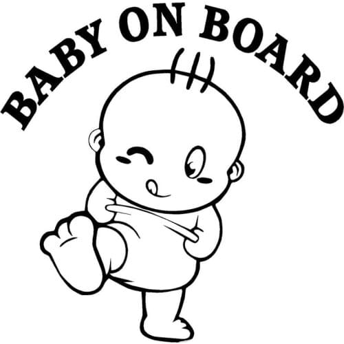 Baby On Board Cute Car Stickers And Decals Motorcycle Car Styling Accessories Black Sliver white and so on