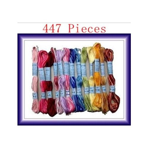 Hot Sell Total 447 Pieces Cross Stitch 8.7 Yard Each Skein Free Shipping