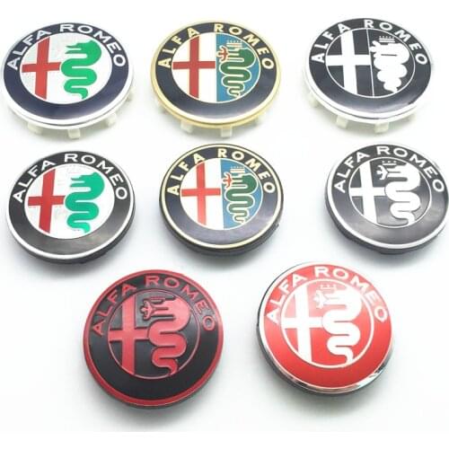 4pcs 50mm 56mm 60mm New Color Auto Wheel Center Hub Caps Car Styling Accessories For Alfa Romeo Rim Caps Cover Logo Badge Emblem