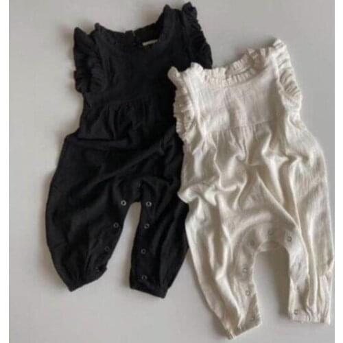 2021 New Babys Girls Rompers Spring Cotton Linen Babys Jumpsuit 0-3 Years QL998