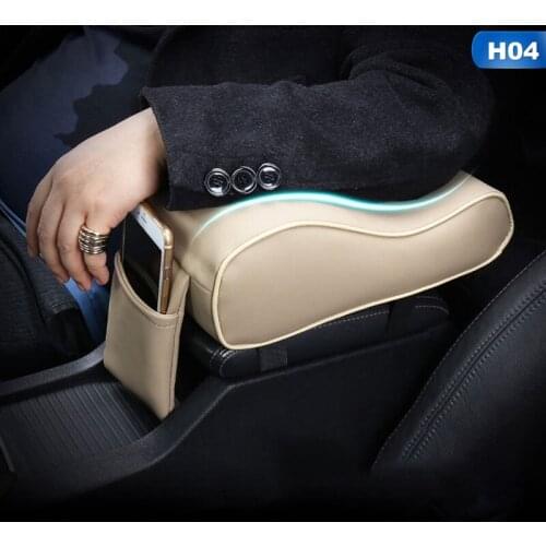 Leather Car Central Armrest Center Console Styling Pad Black Auto Comfortable Arm Rest Seat Mat Cushion Pillow Cover
