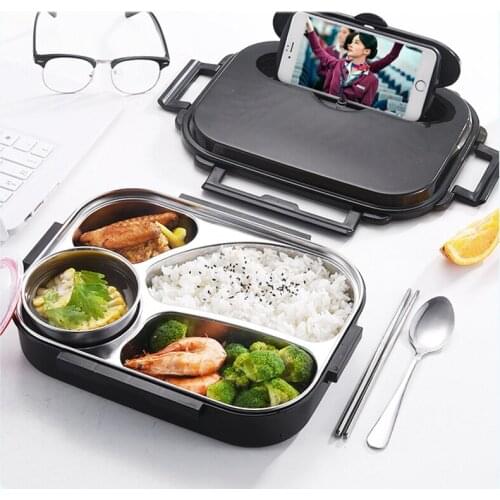 Stainless Steel Lunch Box for Kids School Children Food Storage Insulated Lunch Container Box Breakfast Bento Case with Soup Cup