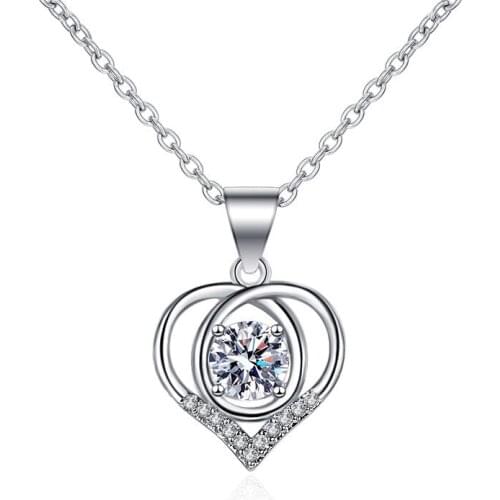 Fashion Zircon Necklace Women Korean Style Simple Pendant Clavicle Chain Womens Valentines Day Gift