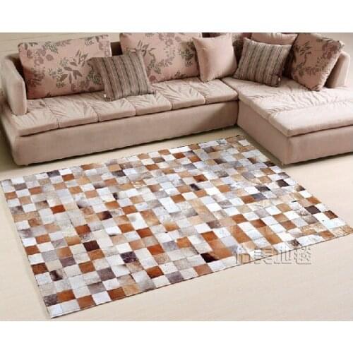 Fashionable art carpet 100% natural genuine cowhide leather bar mat