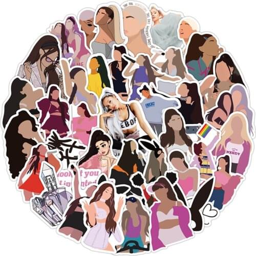 50PCS Ariana Grande Singer Stickers DIY Motorcycle Travel Luggage Guitar Skateboard Classic Toy Cool Graffiti Sticker Decals