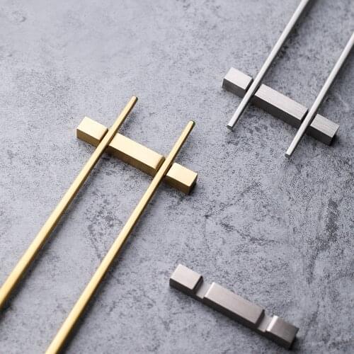 Stainless Steel Chopsticks Holder Gold Silver Chopstick Pillow Care Spoon Stand Rack Durable Tableware Home Decoration 1PCS