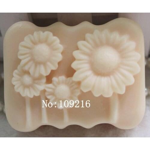 Wholesale!!!1pcs Small Sunflower(zx226) Silicone Handmade Soap Mold Crafts DIY Mould