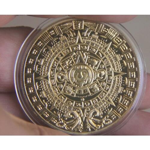 Pyramid Mayan Calendar Aztec Gold Plated Coins Collectibles Challenge Coingreat Gift Copy Coins-replica Commemorative Coins