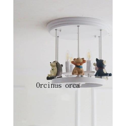 American style simple child ceiling lamp boy girl bedroom childrens room cartoon creative doll ceiling lamp free shipping