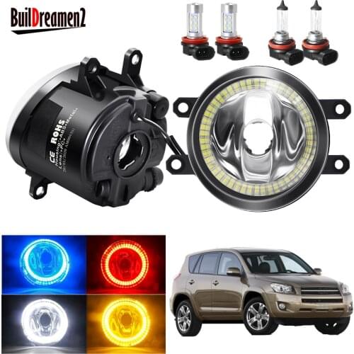 Angel Eye Fog Light Assembly For Toyota RAV4 RAV 4 2006-2012 2016-2018 Car 20W Front Bumper Fog Light With Halo Ring DRL H11 12V