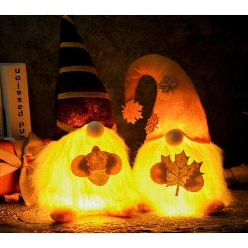 Dropshipping!! Skin-friendly LED Dwarf Decoration Fabric Autumn Faceless Gnome Doll Party Supplies for Home