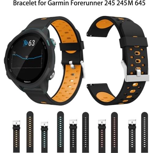 Watchband Strap For Garmin Vivoactive 3 Music Vivomove HR Watch Silica gel wrist Band For Forerunner 645 245 245M WatchBand 20mm