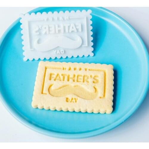 Happy Fathers Day Biscuit Mold Cookie Cutters Cookie Stamp Fondant Cake Mold Sugarcraft Decorating Tools for Fathers Birthday