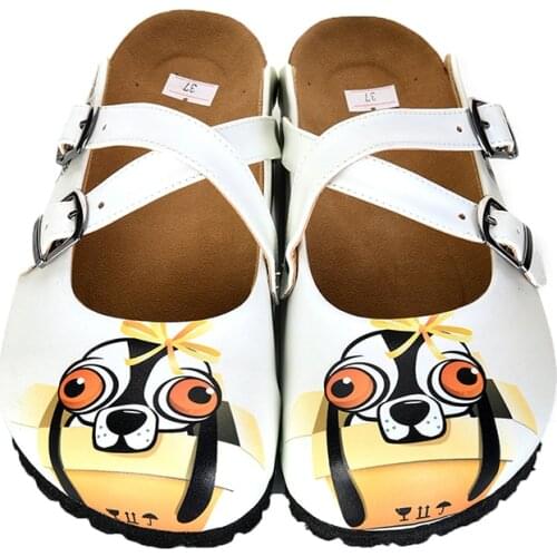Digital Edition New season dog design womens cross belt saber slippers Casual Sandals Soft Soled Woman Kids Shoes Summer Beach