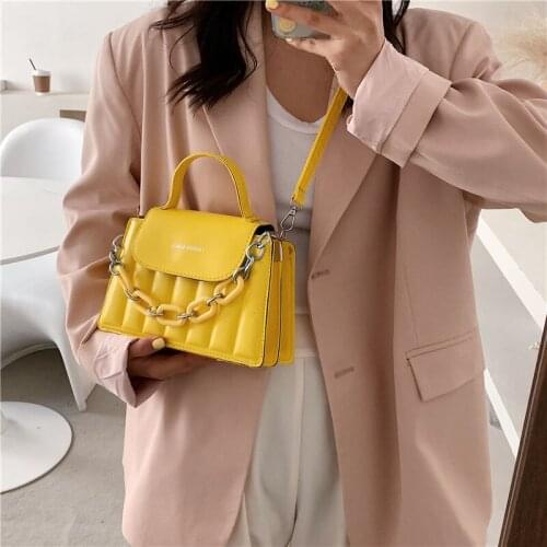 Crossbody Bag Women Backpack Shoulder Bag Female Designer Handbag Purse Chain Mini Letter Fashion 2021 PU Leather Simple Lattice