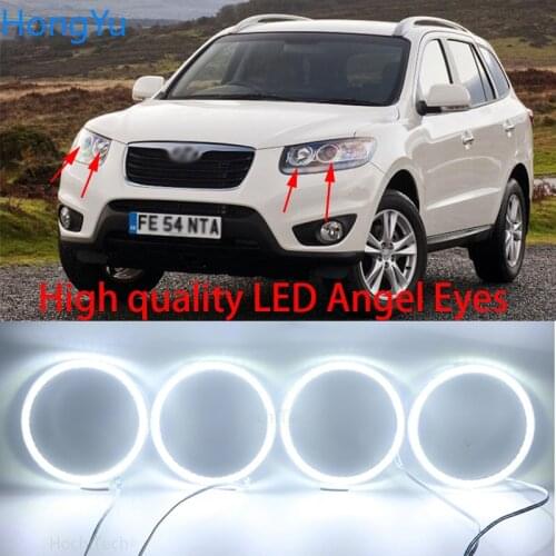 For Hyundai Santa Fe santafe 2007 - 2012 Super Bright white color 3528 SMD led Angel Eyes kit daytime running light DRL