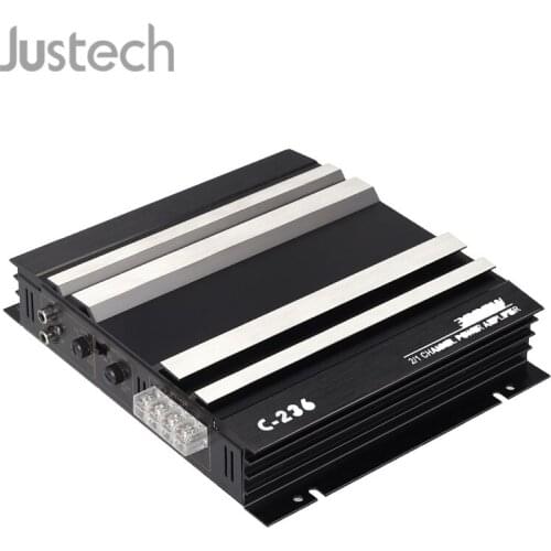Justech 3800W 12V Car Audio Stereo Power Amplifier 2-Channel Bass Subwoofer With Treble Bass And Volume Control For Car Home