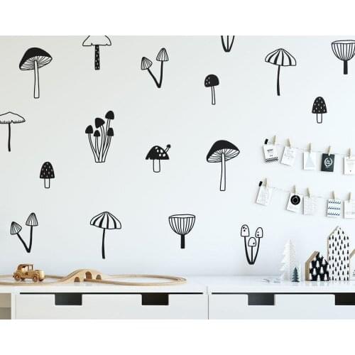 Vinyl Mushroom Wall Stickers Decorative Wall Decor For Kids Rooms Nursery Room Decoration Wall Decals Sticker Murals