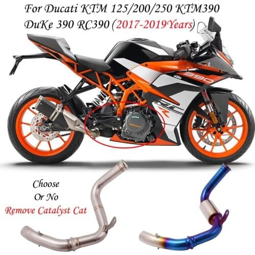 Motorcycle Exhaust Muffler Eliminating Mid Pipe For Duke 390 250 200 125 DUKE 390 2018 RC390 125 250 Modified Mid Link Pipe