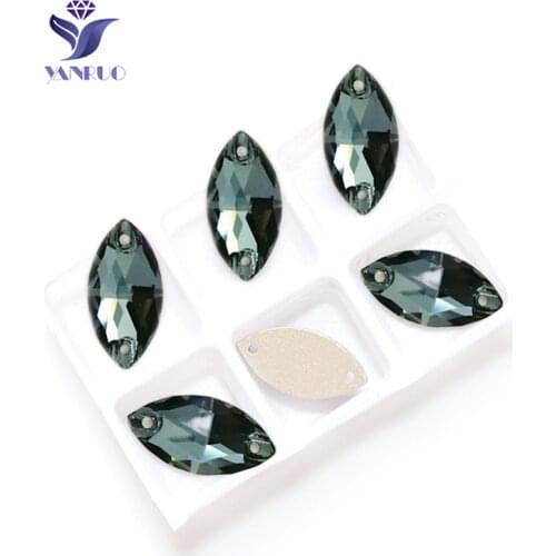 YANRUO 3223 Navette Montana Sewn On Rhinestones Sewing Crystals Horse Eyes WomenS Shoes With Rhinestones Needlework