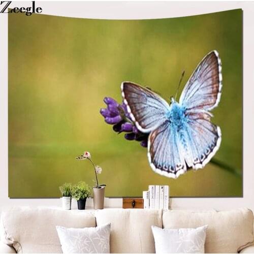 Zeegle Butterfly Wall Hanging Tapestry Home Office Living Room Art Tapestry Bed Account Beach Towel Picnic Blanket Wall Tapestry
