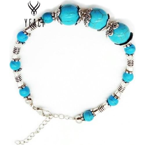 New women hand-woven interval bracelet beads of natural stone Adjustable length fashion bracelets