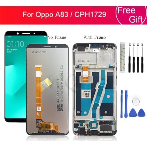 For OPPO A83 LCD Display Touch Screen Digitizer Assembly With Frame for OPPO CPH1729 Screen Replacement repair parts 5.7"