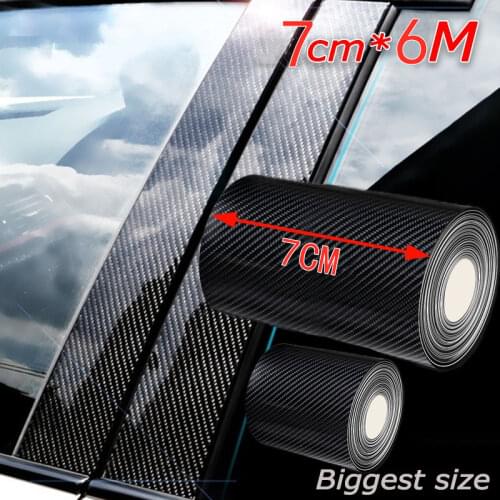1/6M Black Anti Slip Tape Carbon Fiber Car Sticker Safety Non Skid Tape Strong Adhesive Sticker Waterproof Protection Film