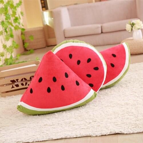 1pc 45cm Hot Cool Semicircle Watermelon Plush Pillow Stuffed Triangular Fruit Doll Sofa Bad Cushion Decoration Kids Toys