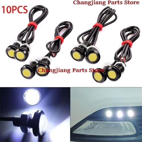 10PCS/lot 9W 18 23mm 12V DC White LED Eagle Eye Light Car Fog DRL Backup Parking Signal