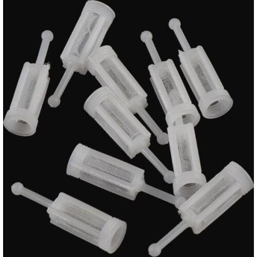 10pcs Plastic Spray Gun Filter Gravity Type Sprayer Pot Diameter 11mm Total Length 38mm Reduce Clogging Adapt to the Majority