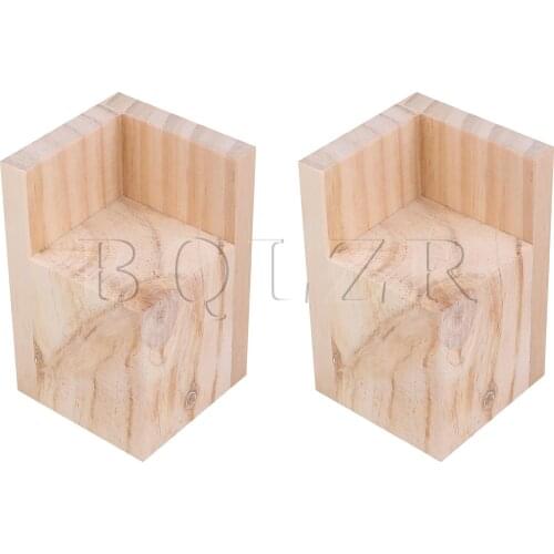 BQLZR 2Pcs Pine Wood 6x6x8cm Furniture Leg Riser Cabinet Chair Feet Lifter