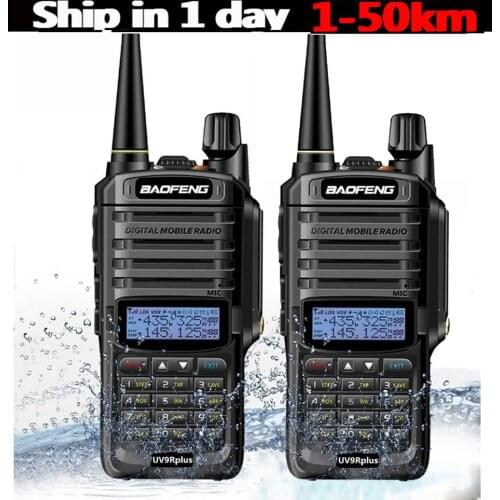 2021 uv9r plus Waterproof walkie talkie 10w baofeng uv 9r plus with 4800mah two way radio comunicador uhf vhf cb ham radio px fm