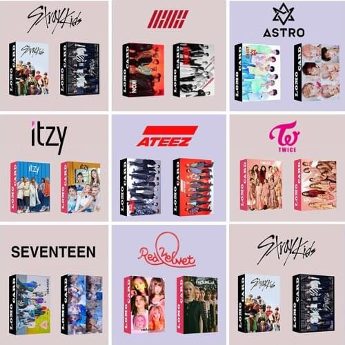 30pcs/set Kpop ATEEZ Lomo card Stray kids GOT7 TWICE TXT NCT 2020 ITZY ENHYPEN HD photo print album photocard for fans gifts