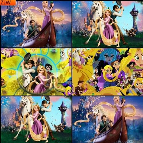 5D DIY Diamond Painting Rapunzel Princess Full Circle Diamond Embroidery Exquisite Handmade Ornaments Hanging Painting Disney