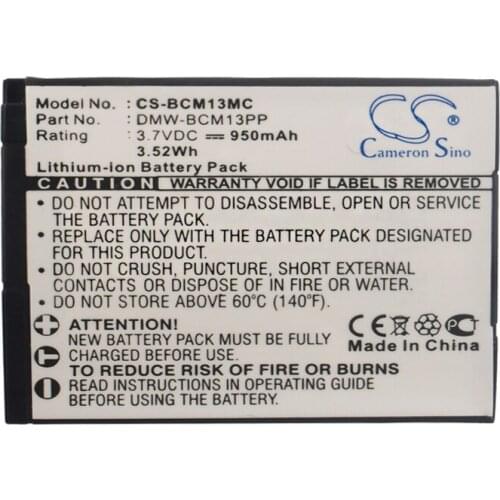 Cameron Sino 950mah battery for PANASONIC Lumix DMC-FT5 DMC-LZ40K DMC-TZ41 DMC-TZ60 DMC-ZS40S DMC-TZ55 DMW-BCM13 DMW-BCM13E