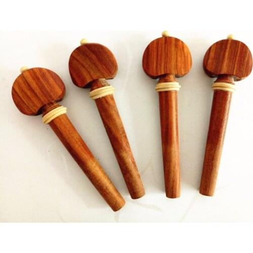 4/4 violin accessories, 4 red wooden pegs, beautifully decorated