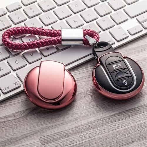 TPU Car Key Cover with Key Holder For BMW MINI Cooper One S R50 R53 R55 R56 R57 R58 R59 R60 R61 F54 F55 F56 Clubman Accessories