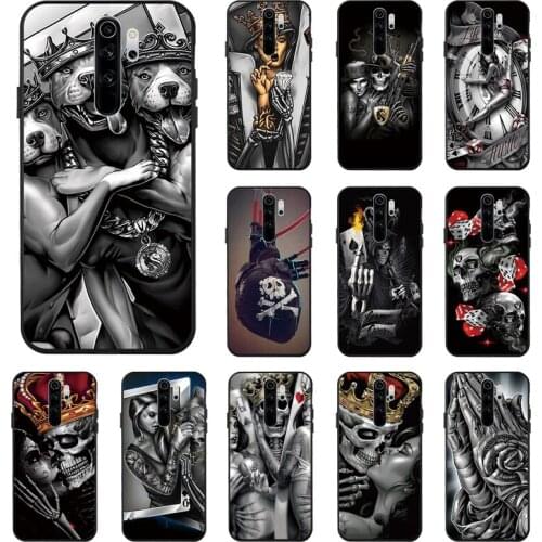 Reaper Poker Skull Skeleton Phone Case For Xiaomi Redmi 9 9C NFC Case Redmi Note 9T Mi 9 T Pro 9A Funda Redmi9 A 9 C NFC Cover
