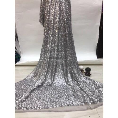 Hot Sale Organza Lace Fabric Fabric 2021 High Quality French Mesh Lace Fabrics With Sequins Lace Fabric For Party Dress XX3318