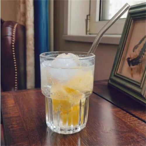 Hot sale celebrity cafe glass coffee cup small ice latte glass transparent simple milk breakfast cup family juice cup