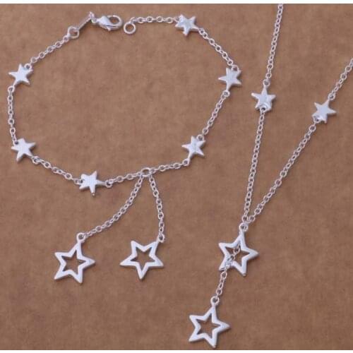 AS160 Hot Silver Plated Jewellrey Sets, Lovely Free Shipping Jewelry Sets Bracelet 152 + Necklace 559 /dpaamgha Biuakaba