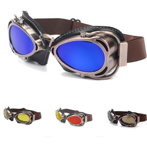 Evomosa Motorcycle Goggles Glasses Vintage Motorbike Classic Retro For Harley Open Face Helmet Eyewear UV400 Windproof