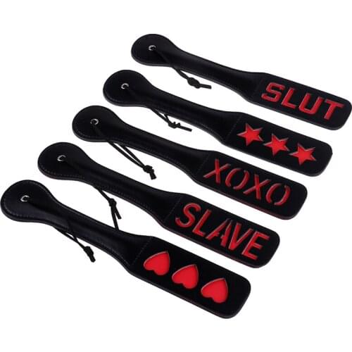 Bondage Set Slave Love Slut BDSM Flog Spank Paddle Beat Submissive Slave Red Kinky Fetish Whip Sluts Paddles Adult Sex Toys